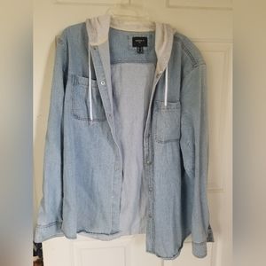 Forever 21 Men's Hooded Denim Jacket (XL)